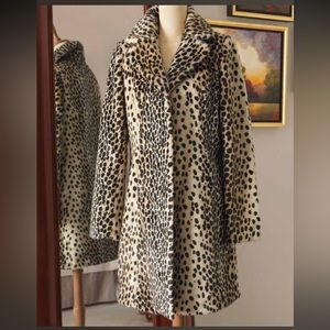 Donna Salyers Fabulous Furs faux fur cheetah leopard print coat - SZ L